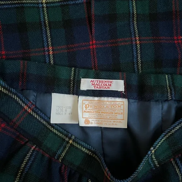 Vintage Pendelton Malcolm Plaid Tartan Wool Skirt Pencil Slim Size 8