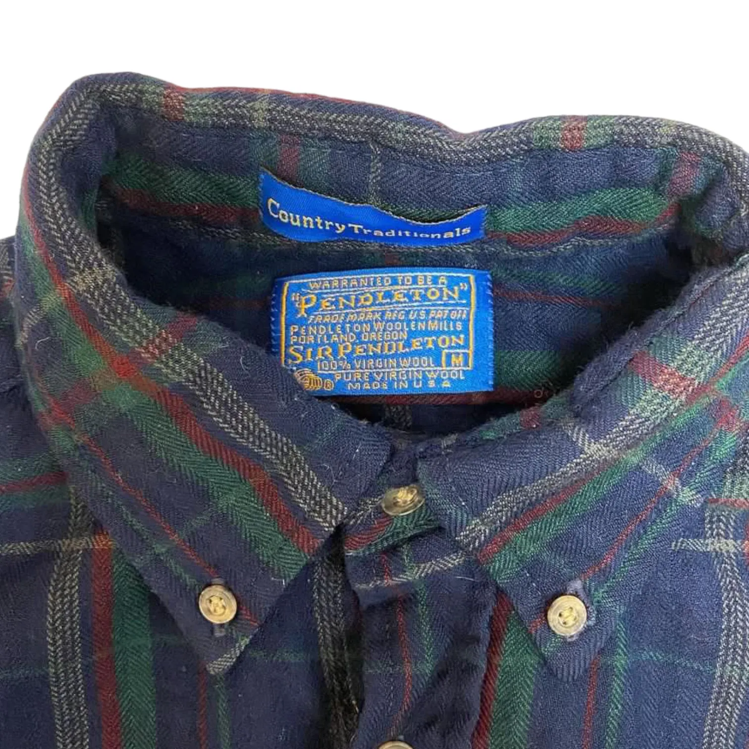 Vintage Pendleton Plaid Shirt Navy