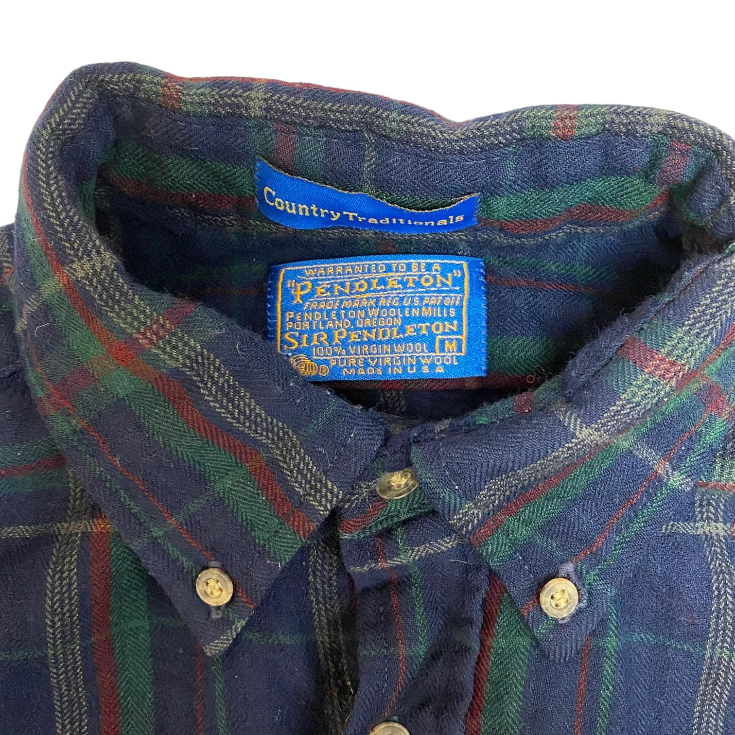 Vintage Pendleton Plaid Shirt Navy