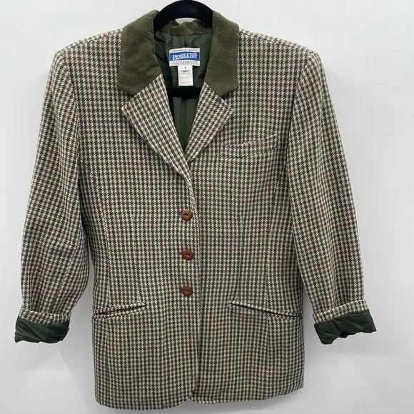 Vintage Pendleton vintage preppy classic career wool green heritage plaid blazer