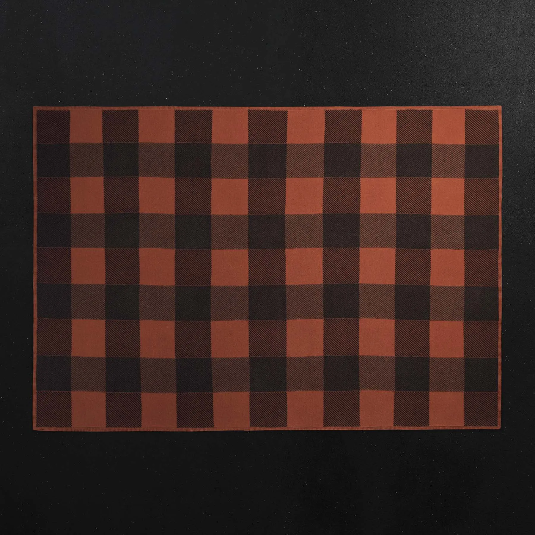 Vintage Plaid Cashmere Home Gift Set - Burnt Orange/ Charcoal/ Black