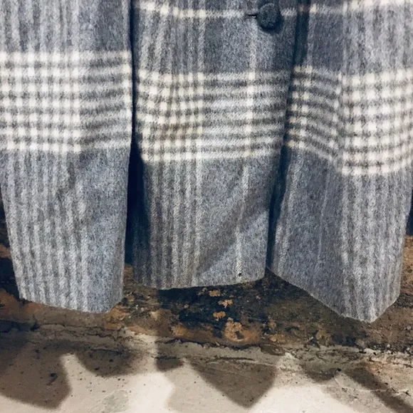 vintage plaid skirt Italian gray wool Nik Nik