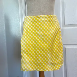Vintage Ralph Lauren golf skort Yellow white plaid cotton lined women’s size 10