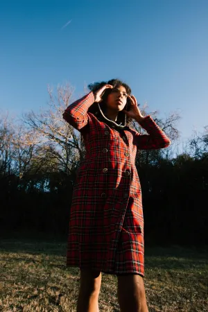 Vintage Red Plaid Dress | S