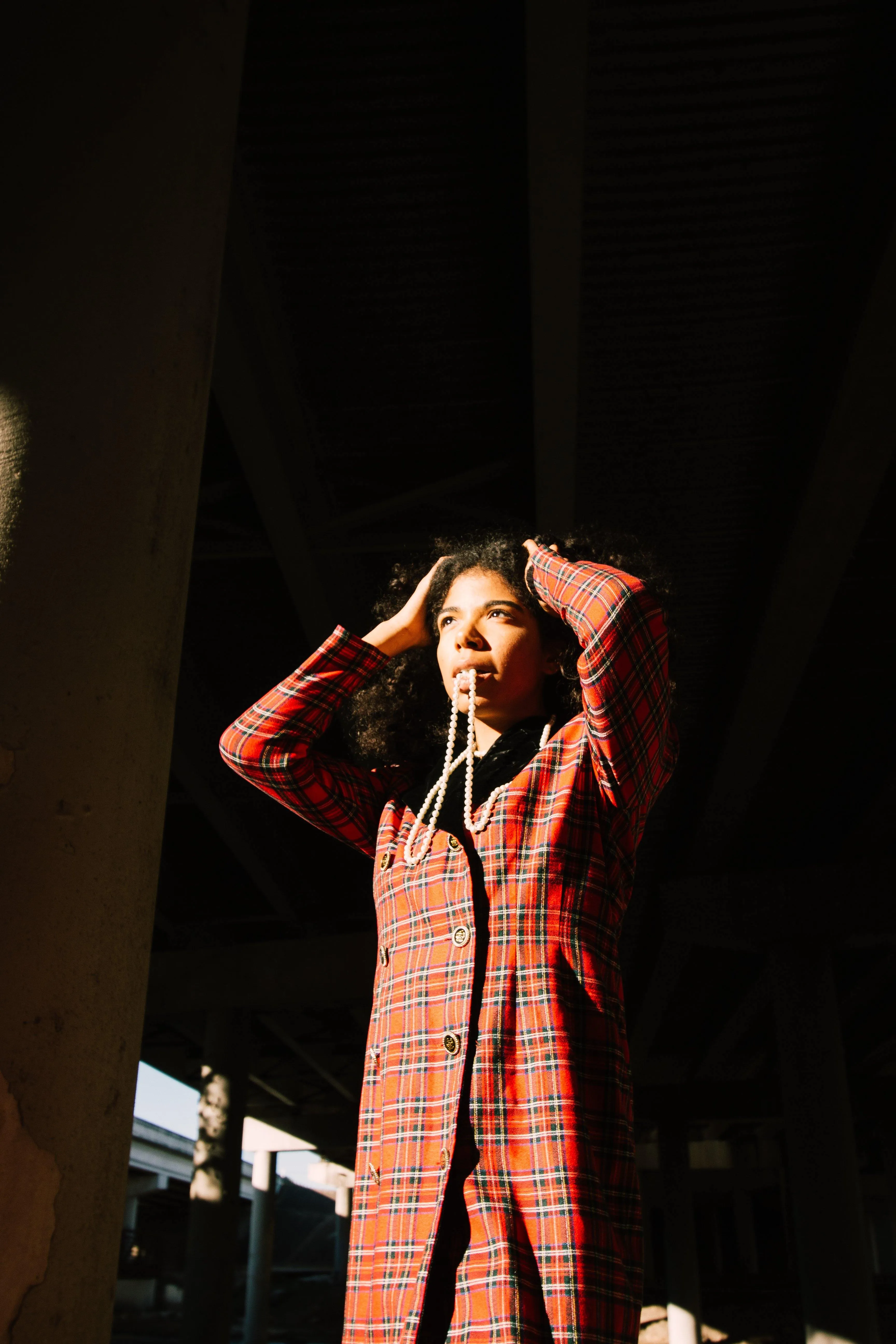 Vintage Red Plaid Dress | S