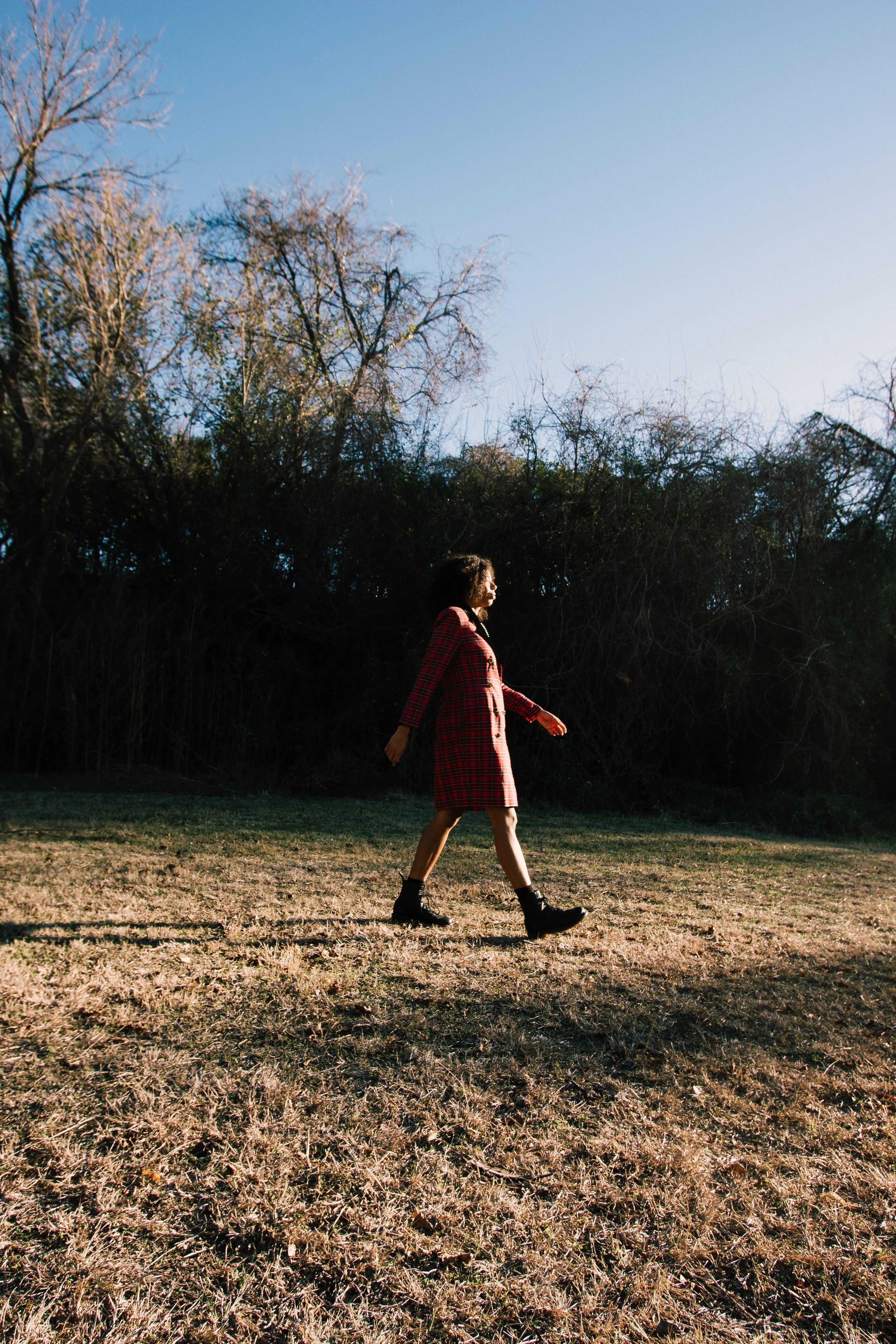 Vintage Red Plaid Dress | S