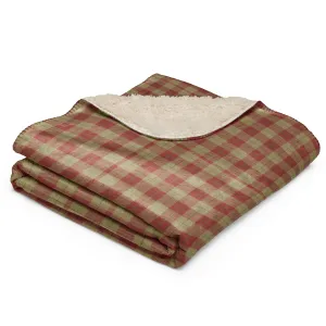 Vintage Red Plaid Sherpa Blanket