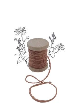 Vintage Rose Silk/Wool Twine, Hand Spun and Naturally Dyed.