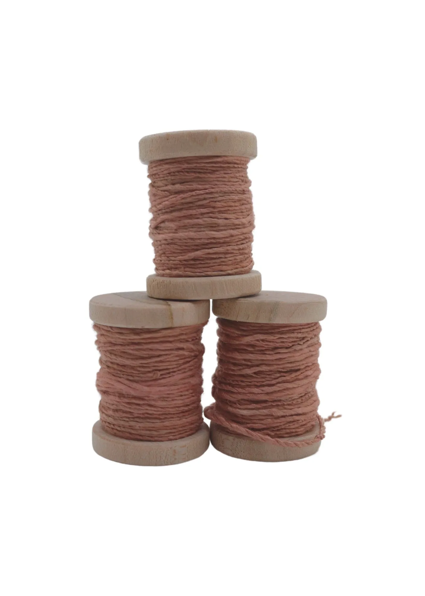 Vintage Rose Silk/Wool Twine, Hand Spun and Naturally Dyed.