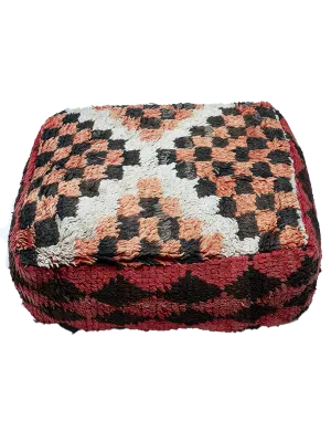 Vintage Sidi Mokhtar Pouf - Checkered Diamonds