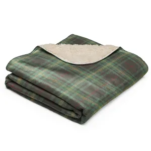Vintage Teal Plaid Sherpa Blanket