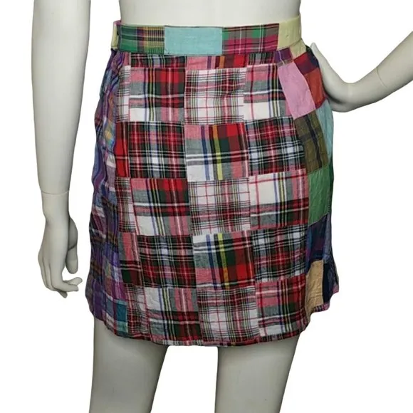 Vintage Todd Time Plaid Patchwork Skirt Large
