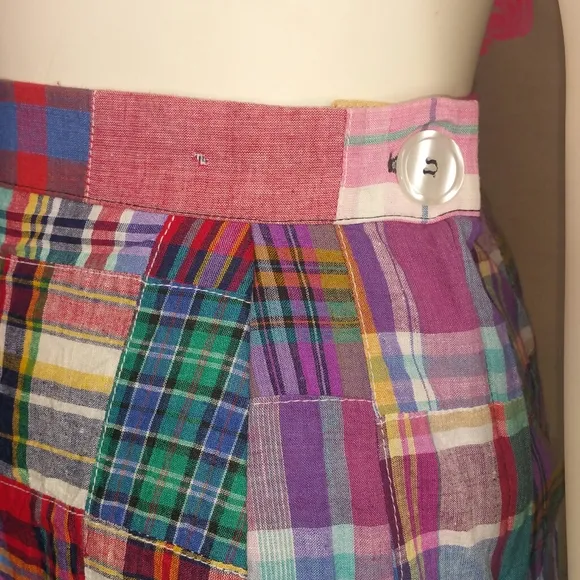 Vintage Todd Time Plaid Patchwork Skirt Large