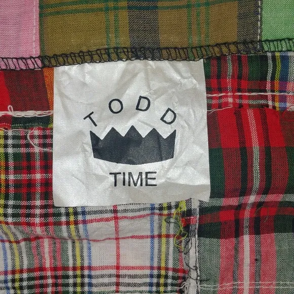 Vintage Todd Time Plaid Patchwork Skirt Large