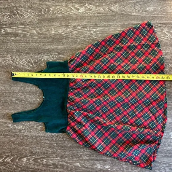 Vintage Victoria’s Secret Country flannel velour night dress. Green/plaid. LARGE