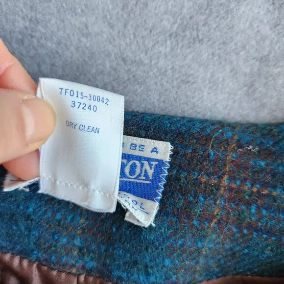 Vintage'90s Pendleton 100% Wool Atomic Fleck Jacket Button Blue Green Plaid