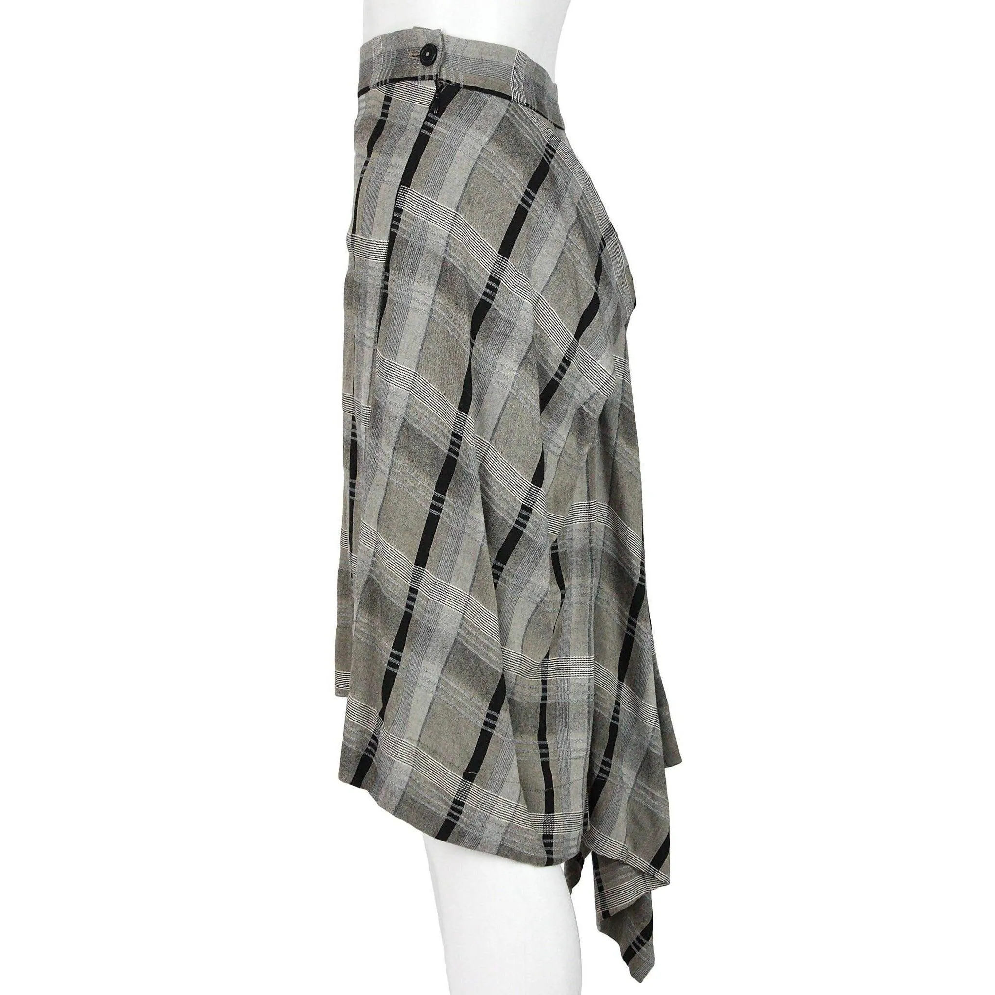 VIVIENNE WESTWOOD Anglomania Vintage Grey and Black Plaid Skirt | UK 44