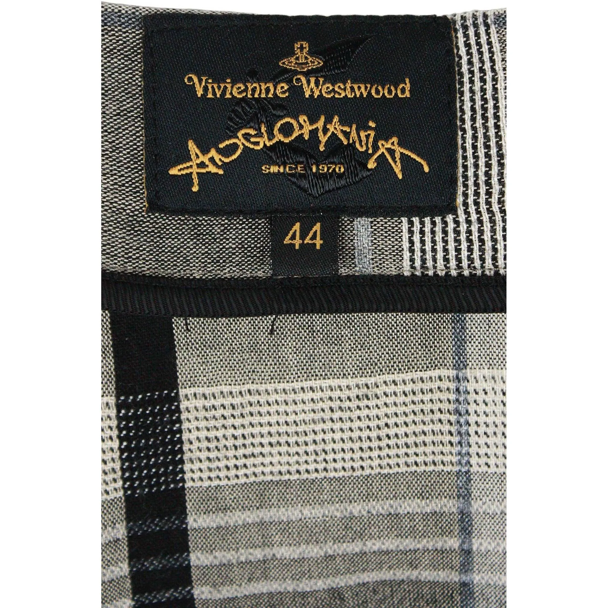 VIVIENNE WESTWOOD Anglomania Vintage Grey and Black Plaid Skirt | UK 44