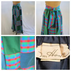 vtg MR HANK Velvet Holiday Prairie Patchwork Maxi Skirt Hippie Gypsy Boho S/M