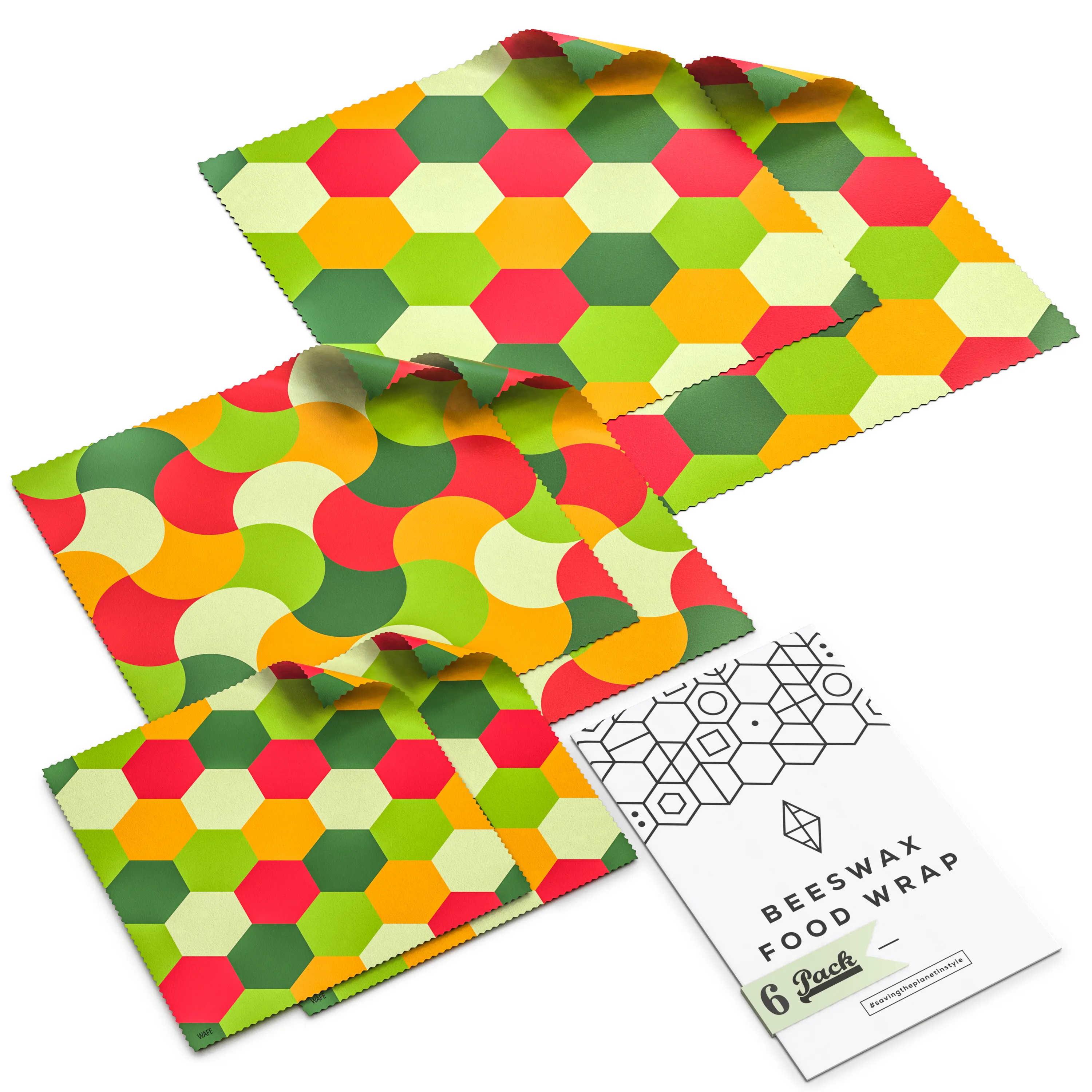 WAFE - Reusable Beeswax Wraps - Fruity Edition - Pack of 6 3