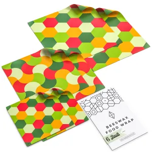 WAFE - Reusable Beeswax Wraps - Fruity Edition - Pack of 6 3