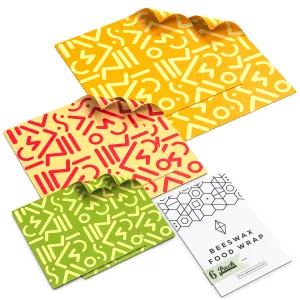 WAFE - Reusable Beeswax Wraps - Tribal Edition - Pack of 6 3