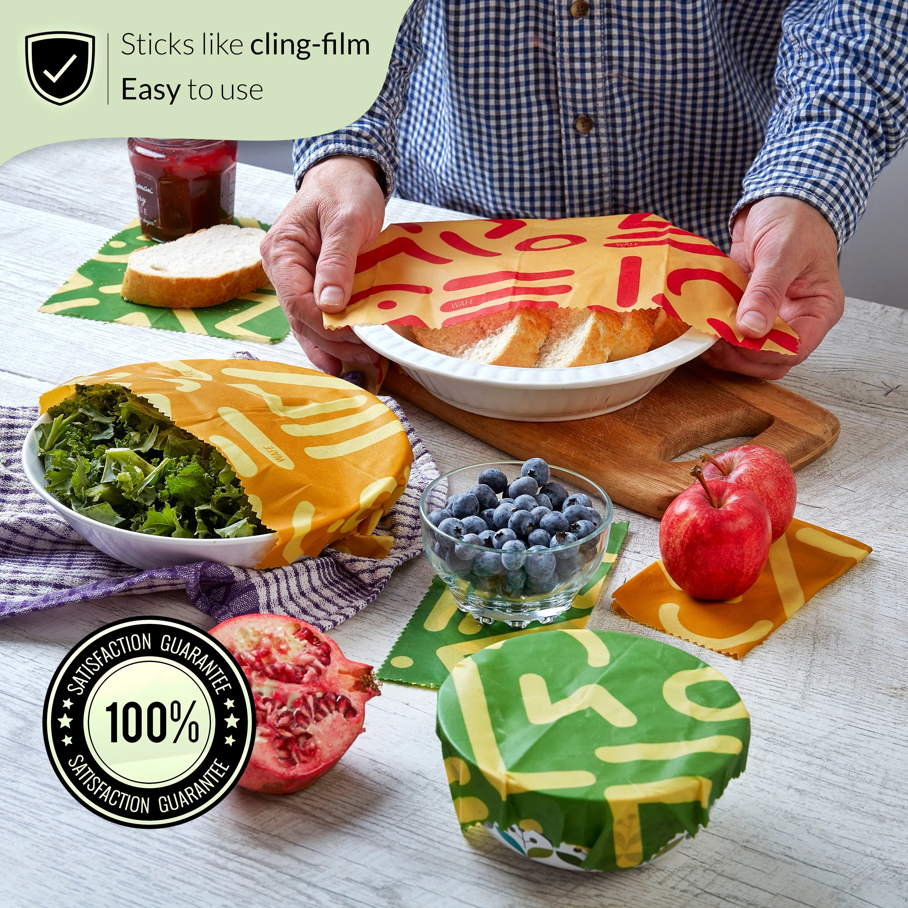 WAFE - Reusable Beeswax Wraps - Tribal Edition - Pack of 6 3