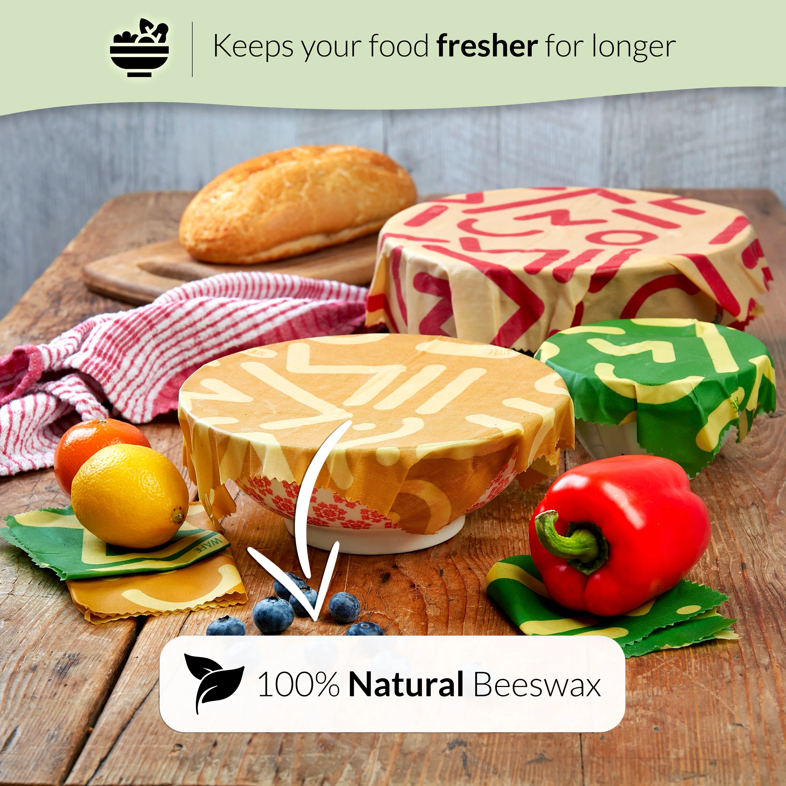 WAFE - Reusable Beeswax Wraps - Tribal Edition - Pack of 6 3