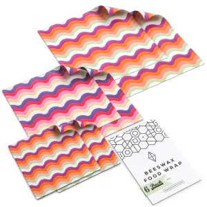 WAFE - Reusable Beeswax Wraps - Wave Edition - Pack of 6 3