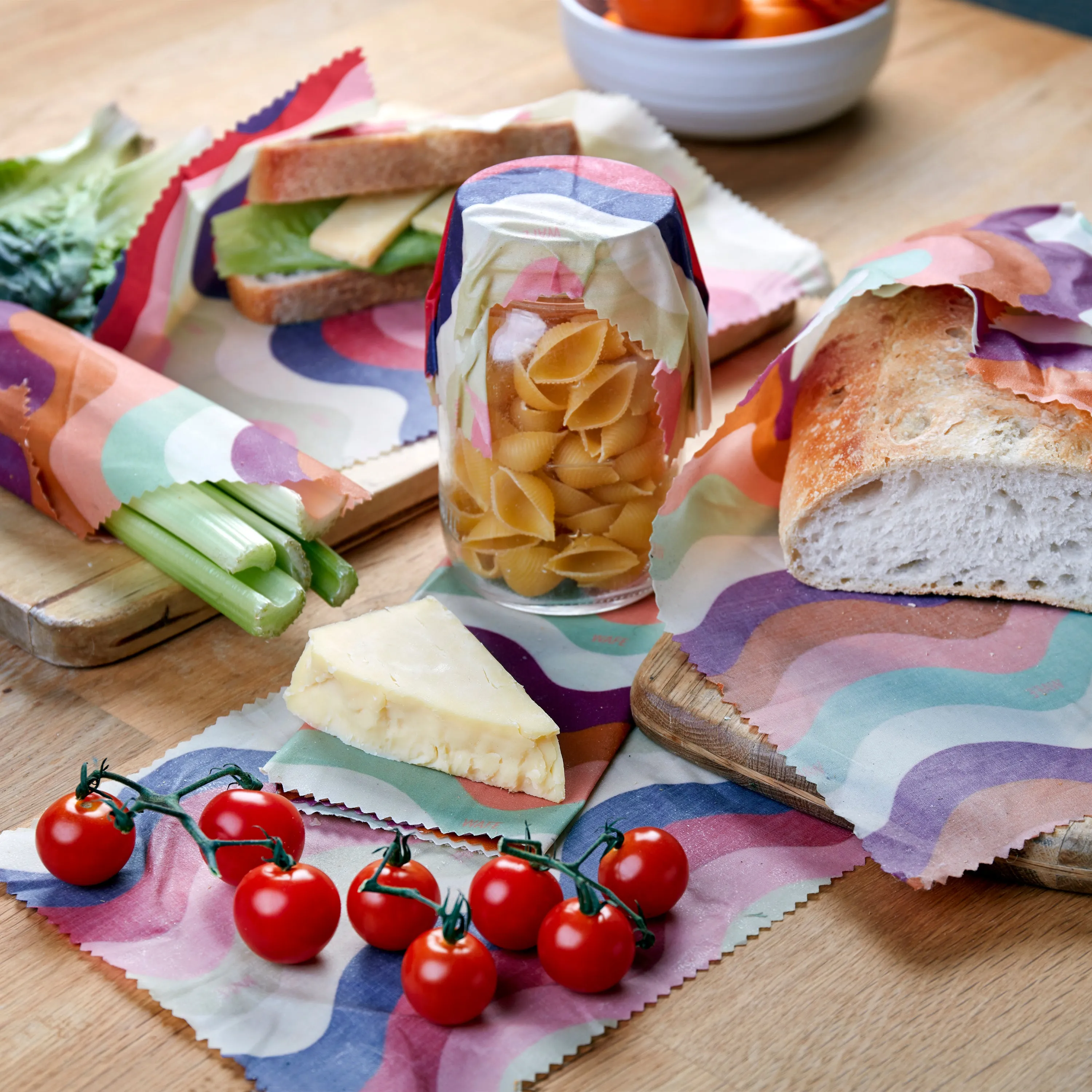 WAFE - Reusable Beeswax Wraps - Wave Edition - Pack of 6 3