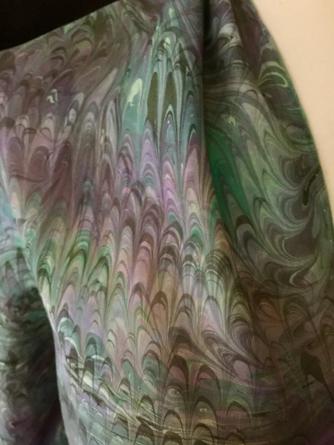 Water marbled Infinity Scarf/Shrug Silk