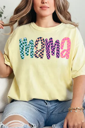 Wavy Checkered Mama Comfort Colors Adult Ring-Spun Cotton Tee