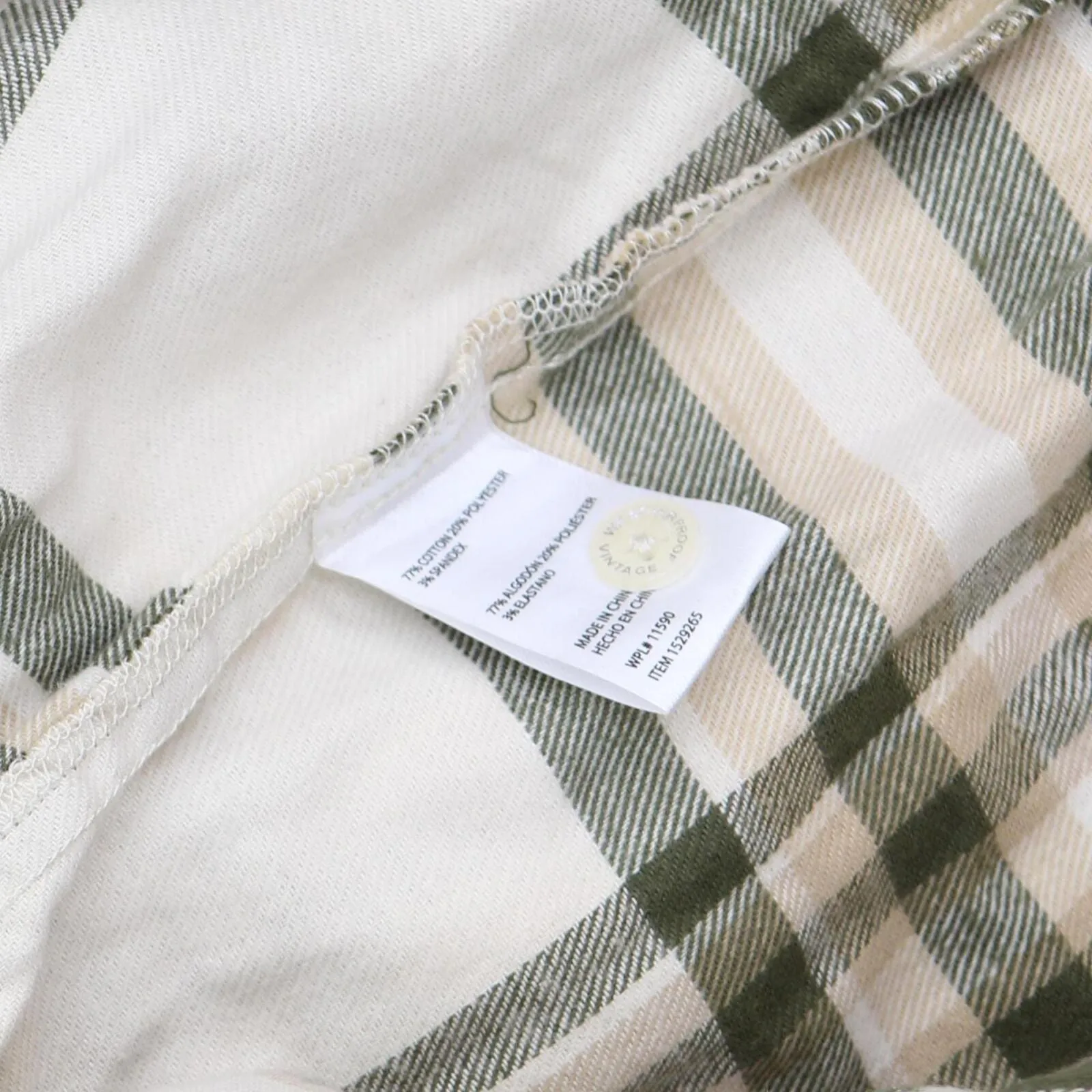 Weatherproof Vintage Long-Sleeve Lightweight Plaid Flannel Shirt Green S