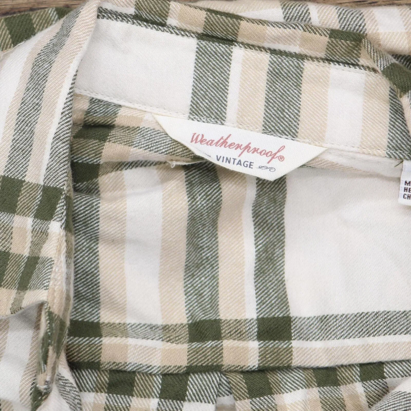 Weatherproof Vintage Long-Sleeve Lightweight Plaid Flannel Shirt Green S