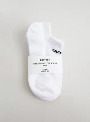 White aim'n Logo Low Socks 3-pack