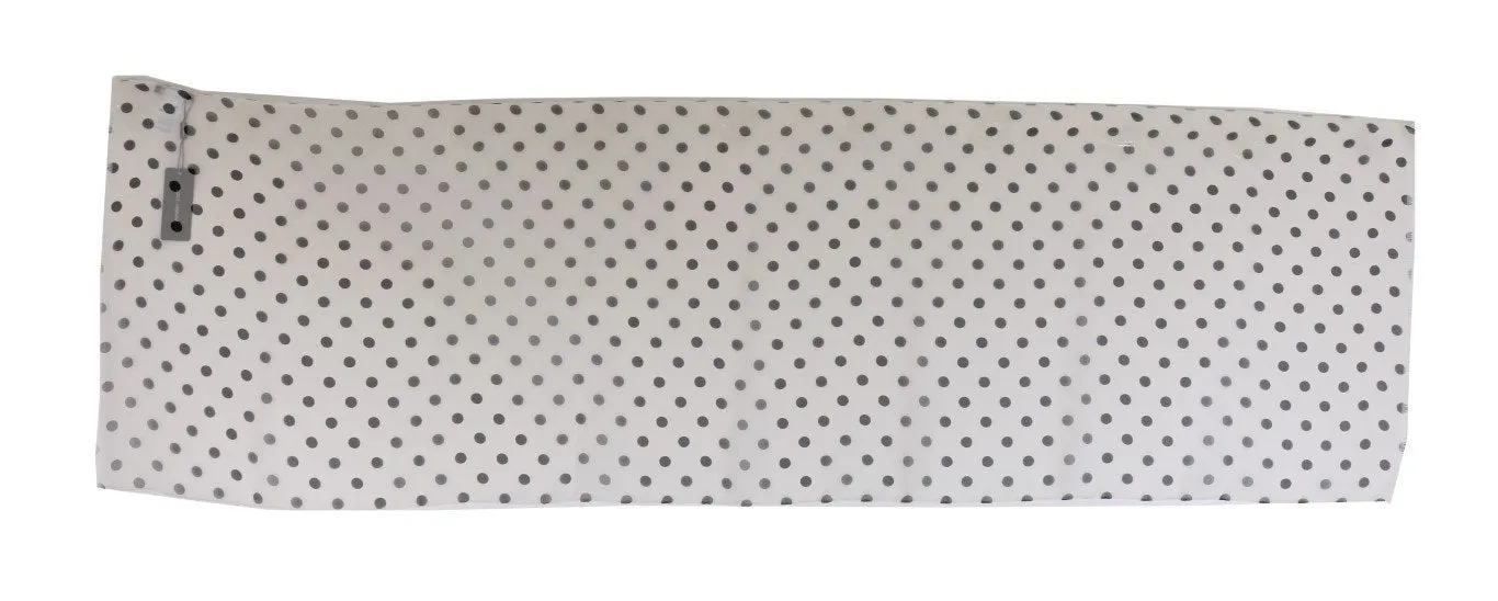 White Black Polka Dotted Silk Scarf