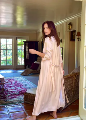 Willow Robe in Pink Silk Charmeuse
