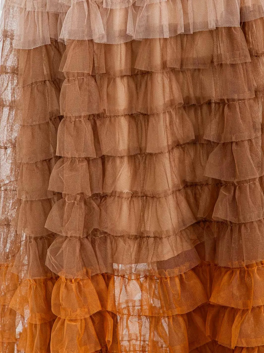 WOMEN'S ELASTIC WAIST TIERED RUFFLE COLORBLOCK MAXI SKIRT