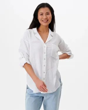 Women's Premium Surf Long Sleeve Button Up Shirt