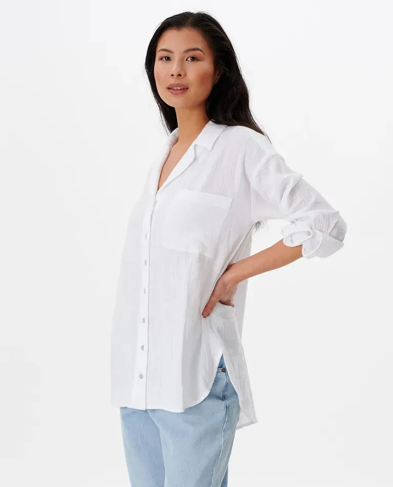 Women's Premium Surf Long Sleeve Button Up Shirt