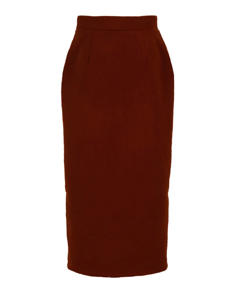 Woolen Lace-up Blazers Outerwear Skirt Midi Dresses Two-piece Set