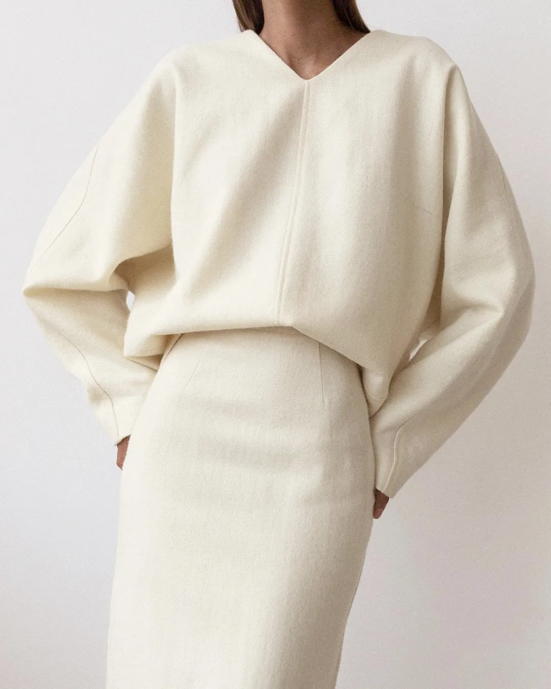 Woolen Lace-up Blazers Outerwear Skirt Midi Dresses Two-piece Set