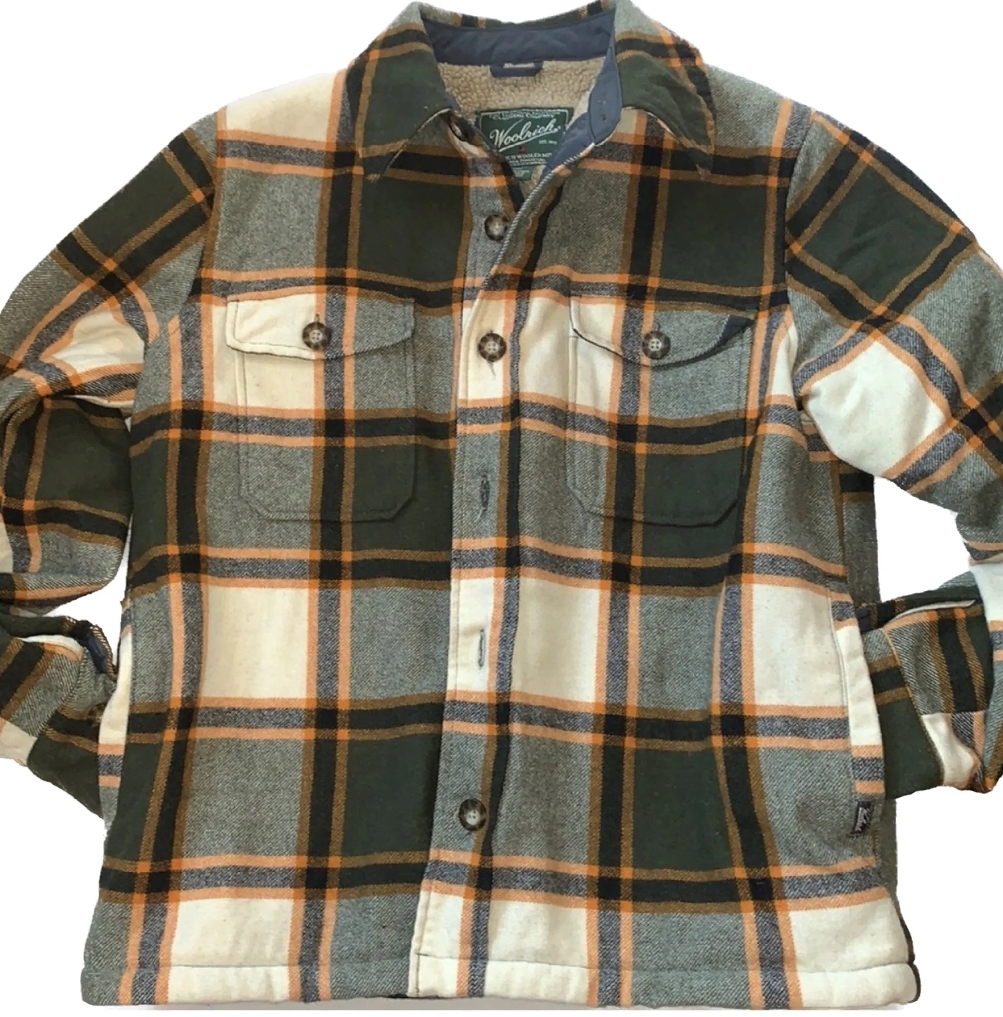 WOOLRICH Vintage Wool Plaid Button Down Winter Shirt Coat Jacket Shacket
