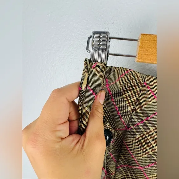 WXRLD Y2K Vintage Plaid 90s Grunge School Girl Preppy Mini Pleated Skirt