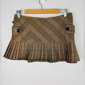 WXRLD Y2K Vintage Plaid 90s Grunge School Girl Preppy Mini Pleated Skirt