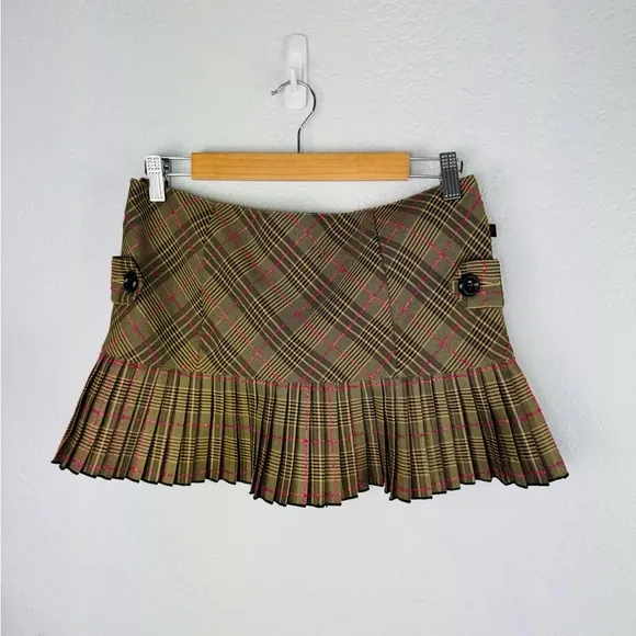 WXRLD Y2K Vintage Plaid 90s Grunge School Girl Preppy Mini Pleated Skirt