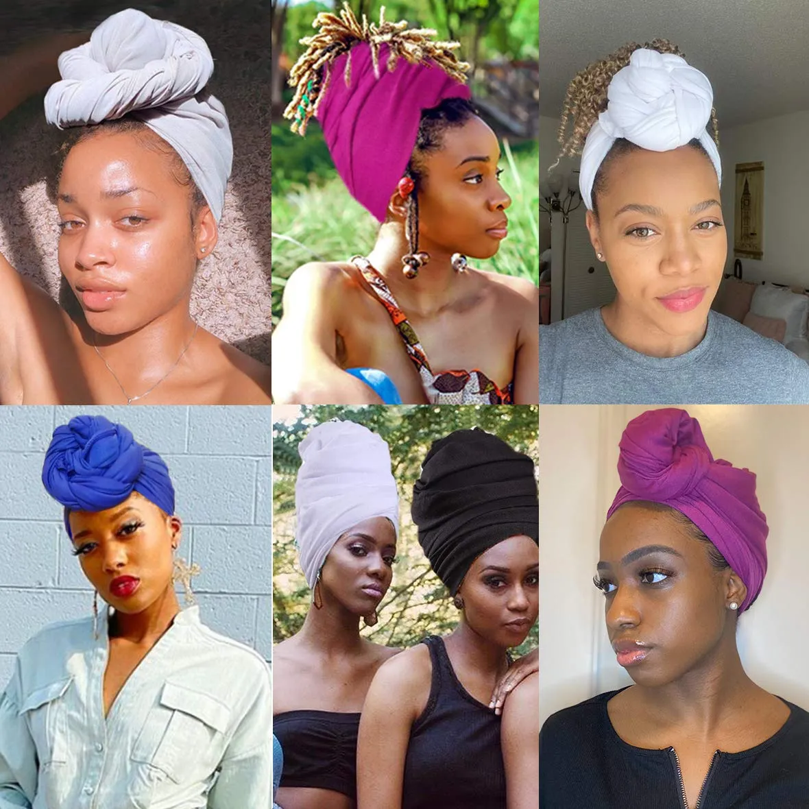 Xtrend Stretch Head Wrap Scarf Stretch Turban Long Hair Scarf Wrap Solid Color Soft Head Band Tie