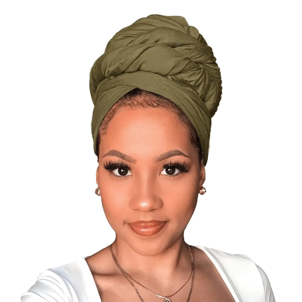 Xtrend Stretch Head Wrap Scarf Stretch Turban Long Hair Scarf Wrap Solid Color Soft Head Band Tie