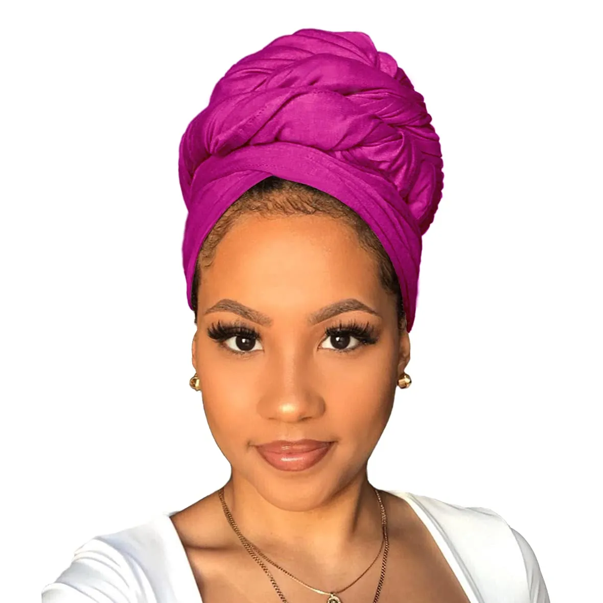 Xtrend Stretch Head Wrap Scarf Stretch Turban Long Hair Scarf Wrap Solid Color Soft Head Band Tie