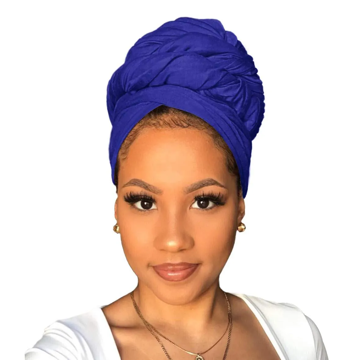 Xtrend Stretch Head Wrap Scarf Stretch Turban Long Hair Scarf Wrap Solid Color Soft Head Band Tie